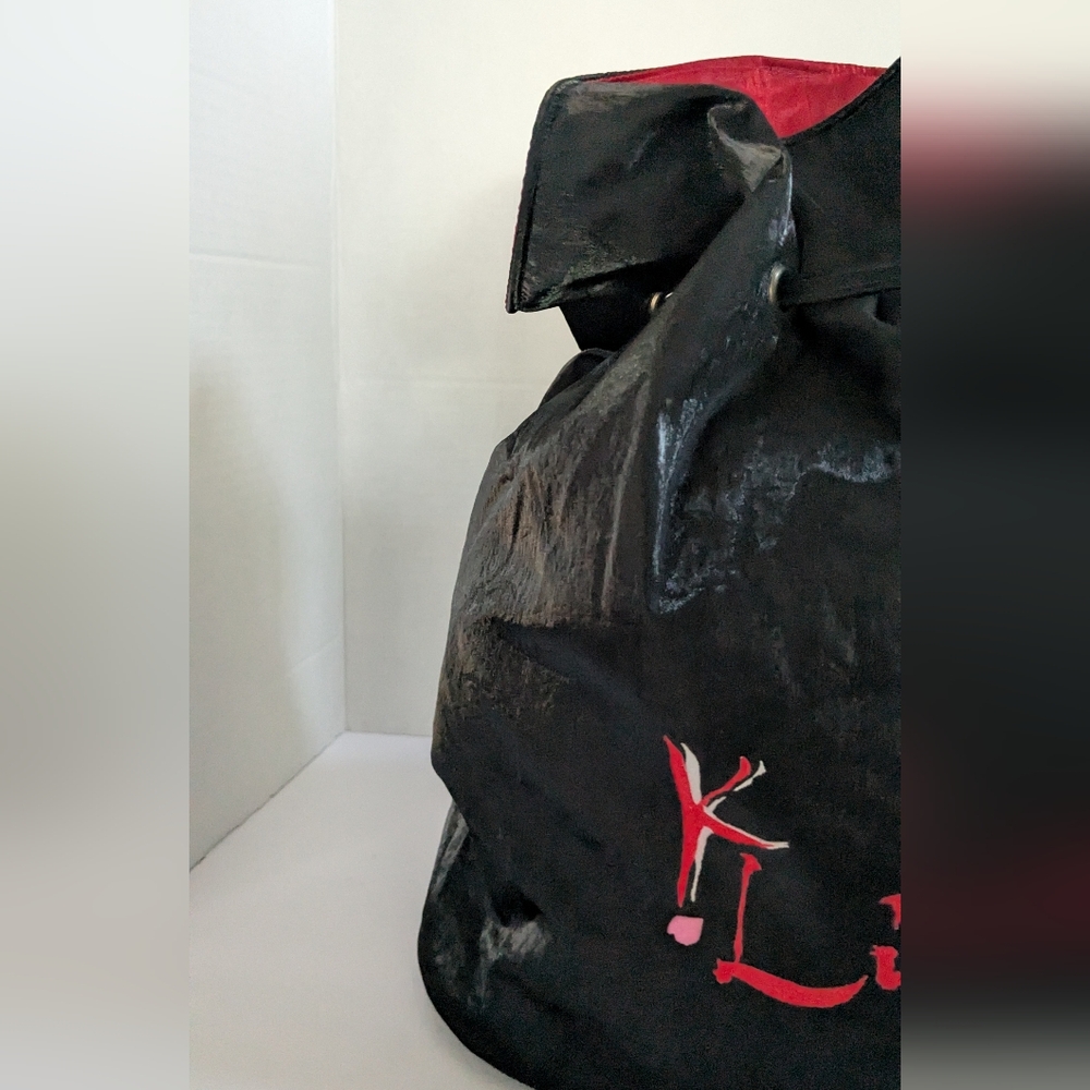 Black Drawstring Backpack With Pink Logo Accent - image 5